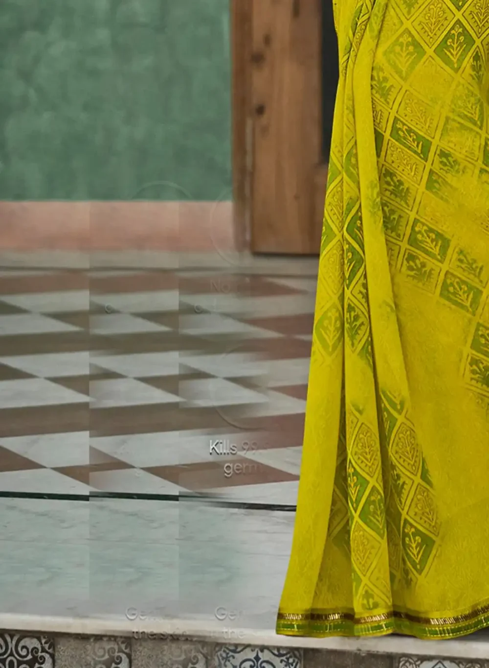 Latest Light Green Digital Printed Georgette Saree By Laxmipati